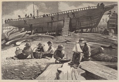 Ship-Building, Gloucester Harbour, 1873