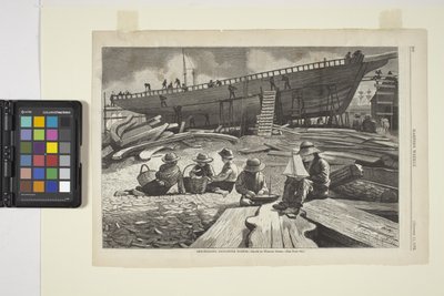 Gemi İnşası, Gloucester Limanı (mürekkep) by Winslow Homer