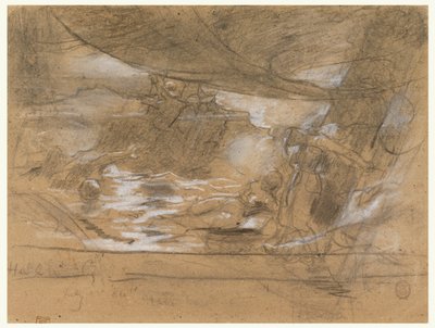 Direğe Bağlanmış İki Kadınlı Gemi Güvertesi by Winslow Homer