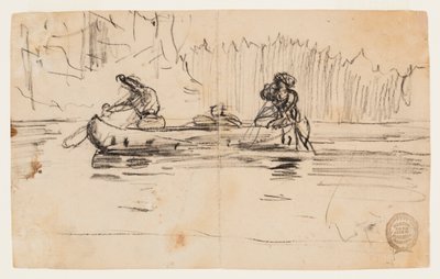 İki Adamla Kano Yan Görünüm by Winslow Homer