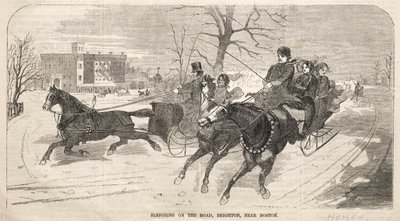 Yolda Kızak, Brighton, Boston yakınlarında, 1859. by Winslow Homer
