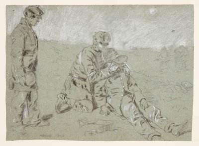 Yaralı Arkadaşına Su Veren Asker by Winslow Homer