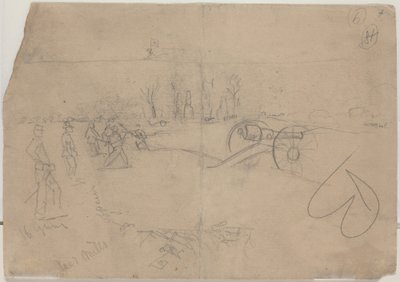 Askerler ve Top [verso], 1862. by Winslow Homer