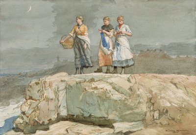 The Cliffs, 1883 (kağıt üzerinde wc) by Winslow Homer