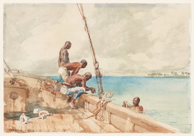 The Conch Divers, 1885 (kağıt üzerinde grafit üzerinde wc) by Winslow Homer