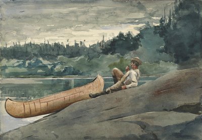 The Guide, 1895 (sulu boya ve dokuma kağıt üzerine grafitten bazı alttan çizim) by Winslow Homer