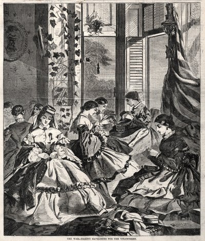Savaş - Gönüllüler için Havelocks Yapmak, 1861. by Winslow Homer