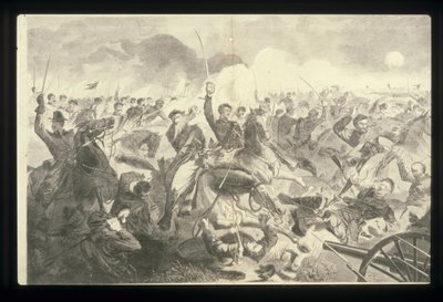 The War For The Union 1862 - Bir Süvari Saldırısı (ahşap gravür) by Winslow Homer