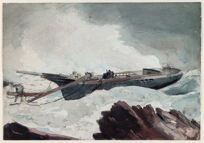 Batık Yelkenli, c.1900-10 (kağıt üzerine suluboya ve karakalem) by Winslow Homer