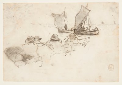 Yelkenli, Cullercoats, İngiltere ile İki Balıkçı Teknesi by Winslow Homer