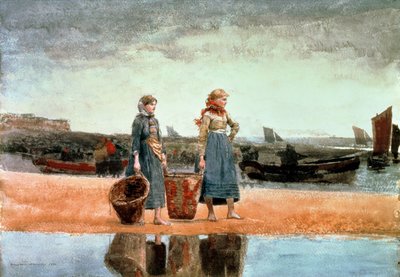 Sahilde İki Kız, Tynemouth, 1891 by Winslow Homer