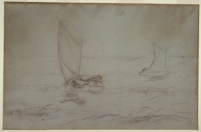 İki Sloop Yelken by Winslow Homer