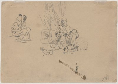 Dinlenen İki Asker [verso], 1862. by Winslow Homer