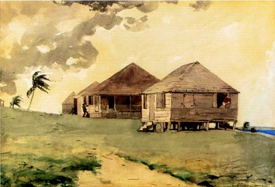 Yaklaşan Tornado, Bahamalar, 1885 (kağıt üzerinde wc ve kalem) by Winslow Homer