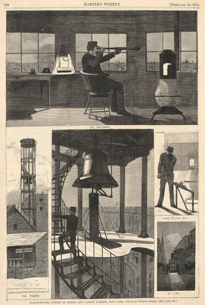 Watch-Tower, Corner of Spring ve Varick Streets, New York, Harper