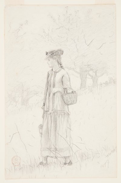 Sepet taşıyan genç kadın by Winslow Homer