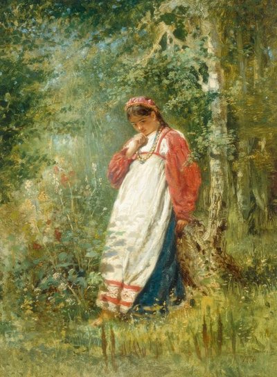 Ormandaki genç kadın by Wladimir Jegorowitsch Makowski