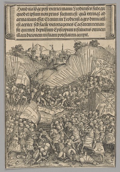 Liège Savaşı, Zafer Takı'ndan İmparator I. Maximilian'ın Hayatından Tarihsel Sahneler'den plaka 8 by Wolf Traut