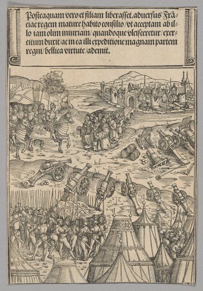 Bir Fransız Şehrinin Teslimi, Zafer Takı'ndan İmparator I. Maximilian'ın Hayatından Tarihsel Sahnelerden 12. levha by Wolf Traut