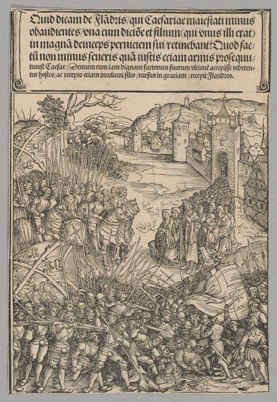Flaman İsyanı, Zafer Takı'ndan İmparator I. Maximilian'ın Hayatından Tarihsel Sahnelerden 7. levha by Wolf Traut