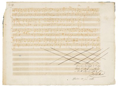 İmzalı müzik el yazması, İki Alman İlahi, K.343 by Wolfgang Amadeus Mozart