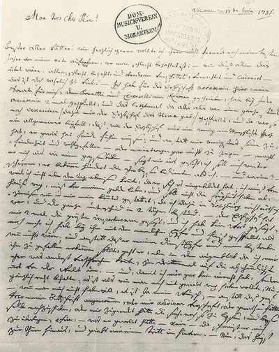 Babaya el yazısıyla yazılmış mektup. Viyana 13 Haziran 1781 by Wolfgang Amadeus Mozart