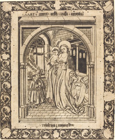 Abbot Ludwig von Churchwalden ile Madonna ve Çocuk by Wolfgang The Goldsmith after Master E.S.