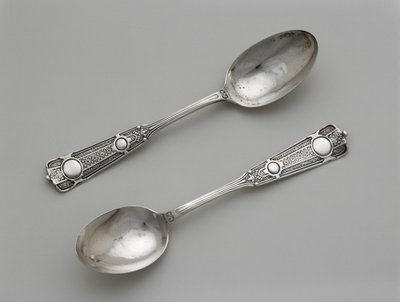 Bir Çift Çay Kaşığı, c. 1860-1871 (gümüş) by Wood and Hughes