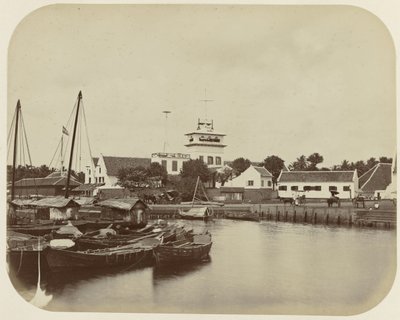 Batavia'daki Liman Kanalı'ndaki Gözcü by Woodbury and Page