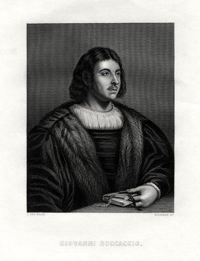 Giovanni Boccaccio, İtalyan yazar ve şair, 19. yüzyıl. by Woodman