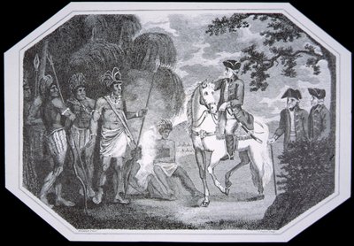 General Burgoyne ve Kızılderililer, J. Taylor tarafından oyulmuş, David Hume ve Tobias Smollett