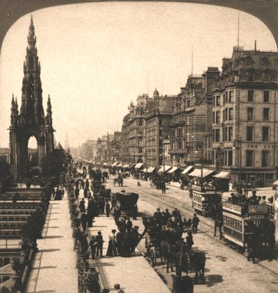Princes Street, Edinburg, 1896. by Works and Sun Sculpture Studios