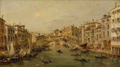 Venedik: Rialto. by Workshop of Francesco Guardi