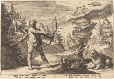 Arcas Annesini Öldürmeye Hazırlanıyor by Workshop of Hendrick Goltzius, after Hendrick Goltzius