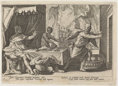 Lycaon Kurda Dönüştü by Workshop of Hendrick Goltzius, after Hendrick Goltzius