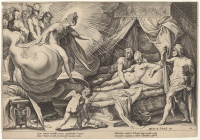 Mars ve Venüs Şaşırdı by Workshop of Hendrick Goltzius, after Hendrick Goltzius