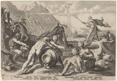 Neptün İnsanın Yok Edilmesini Planlıyor by Workshop of Hendrick Goltzius, after Hendrick Goltzius