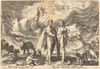 Prometheus İnsan Yaratıyor ve Cennetten Gelen Ateşle Onu Canlandırıyor by Workshop of Hendrick Goltzius, after Hendrick Goltzius