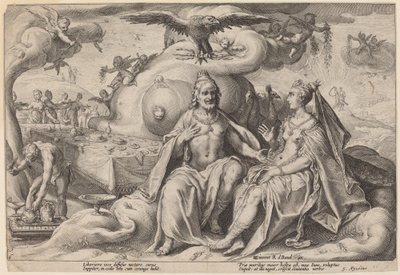 Jüpiter ve Juno Arasındaki Anlaşmazlık by Workshop of Hendrick Goltzius, after Hendrick Goltzius