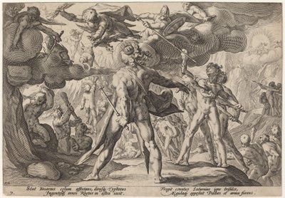 Göklere Tırmanan Devler by Workshop of Hendrick Goltzius, after Hendrick Goltzius