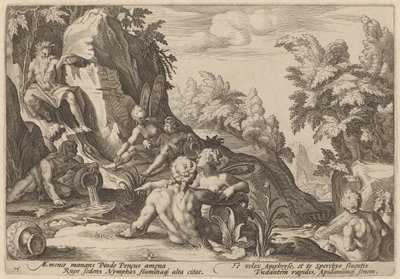 Diğer Tanrılarla Çevrili Nehir Tanrısı Peneus by Workshop of Hendrick Goltzius, after Hendrick Goltzius