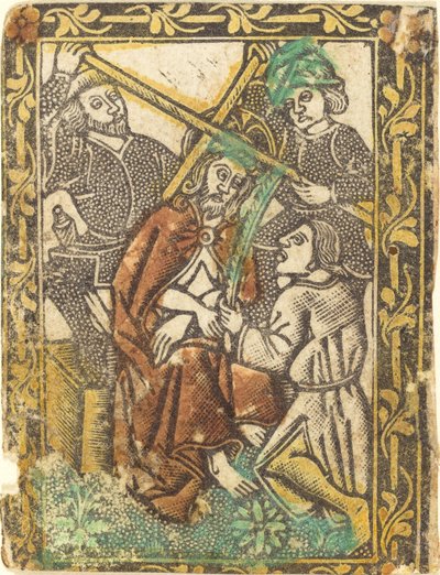 Dikenlerle Taçlandırılan İsa by Workshop of Master of the Borders with