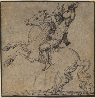 Yetiştirme Atında Rönesans Zırhlı Savaşçı by Workshop of Peter Vischer the Younger