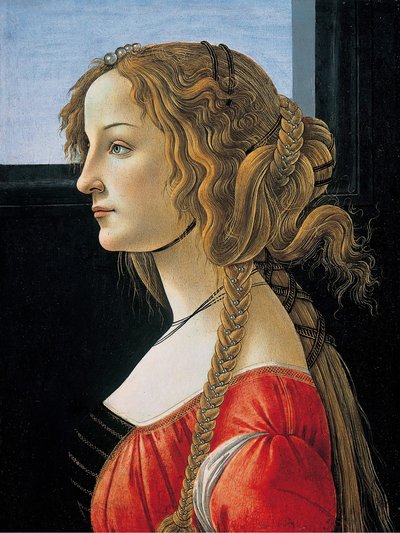 Genç bir kadının profil portresi, muhtemelen Simonetta by Workshop of Sandro Botticelli
