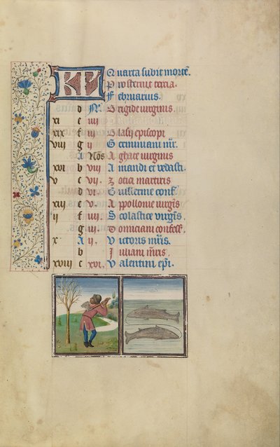 Ağaç Kesen Adam; Balık Burcu by Workshop of Willem Vrelant
