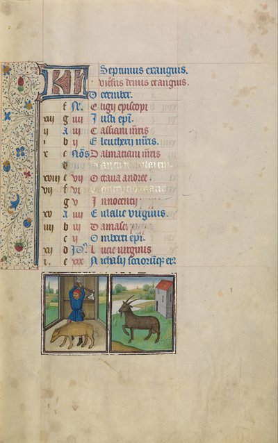 Domuz Kesen Adam; Oğlak Burcu by Workshop of Willem Vrelant