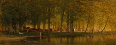 Kamp Toplantısı, 1874. by Worthington Whittredge