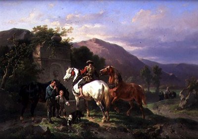 Atları Sulamak (tuval üzerine yağlı boya) by Wouterus Verschuur