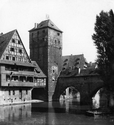 Henkersteg Hangmans Köprüsü, Nürnberg, Bavyera, Almanya, c1900s. by Wurthle and Sons