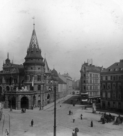 Löwenbräu Keller ve Stiglmaierplatz, Münih, Almanya, c1900s. by Wurthle and Sons